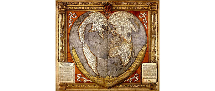 42期~王者之心——记以欧龙斯为代表的几幅心形投影古世界地图