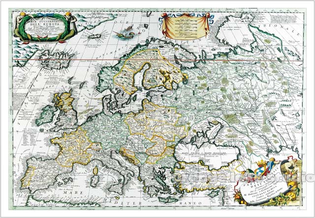 精美的古欧洲地图